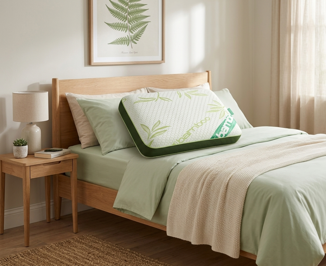 Bamboo Memory Foam Block Pillow